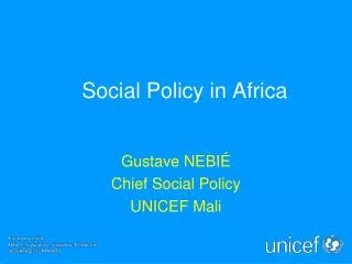 Social Policy in Africa