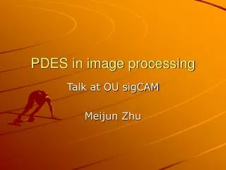 PDES in image processing