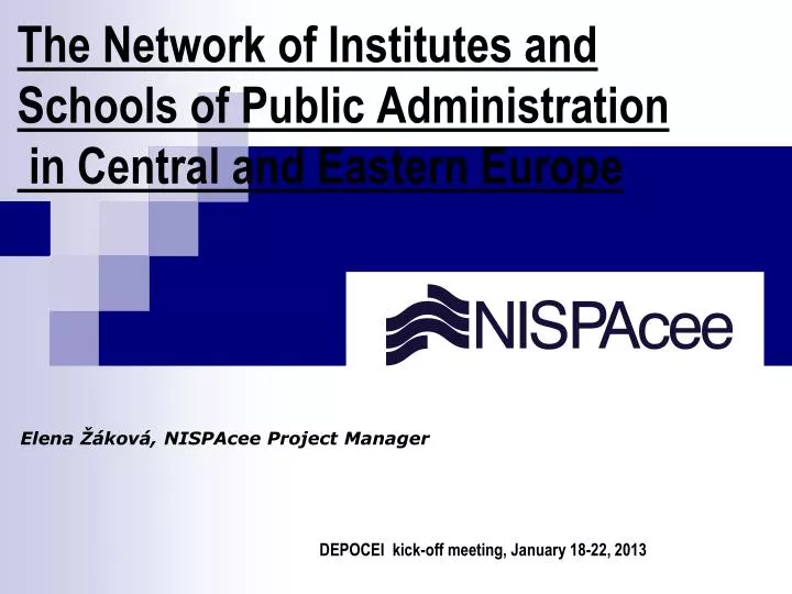 the network of institutes and schools of p ublic a dministration in central and eastern europe