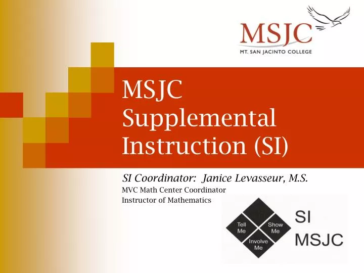 msjc supplemental instruction si