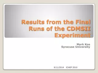 Results from the Final Runs of the CDMSII Experiment