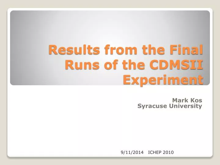 results from the final runs of the cdmsii experiment