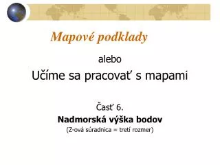 mapov podklady