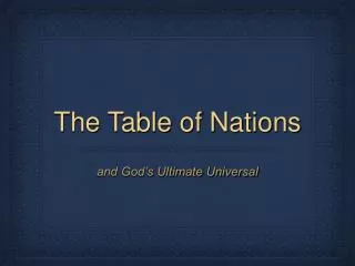 The Table of Nations