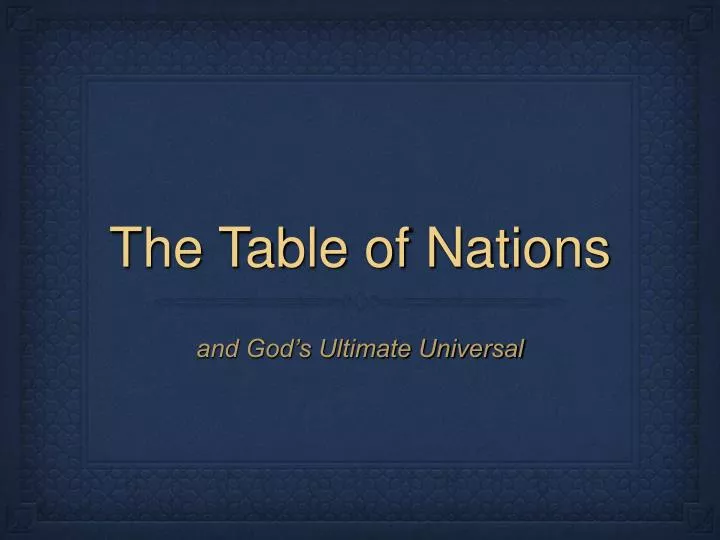 the table of nations