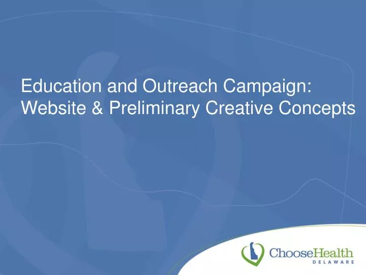 education and outreach campaign website preliminary creative concepts