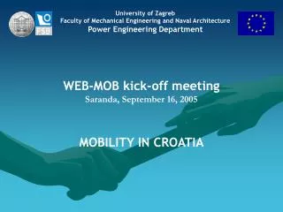 University of Zagreb Faculty of Mechanical Engineering and Naval Architecture
