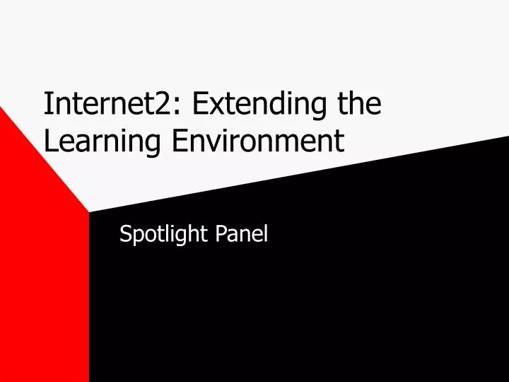 internet2 extending the learning environment