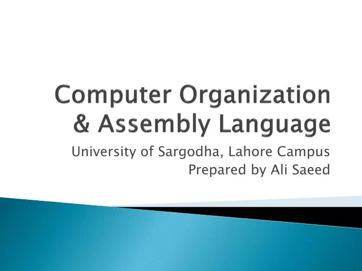 computer organization assembly language