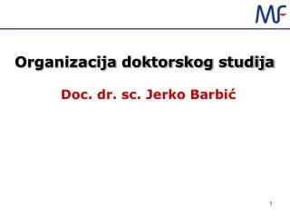 organizacija doktorskog studija