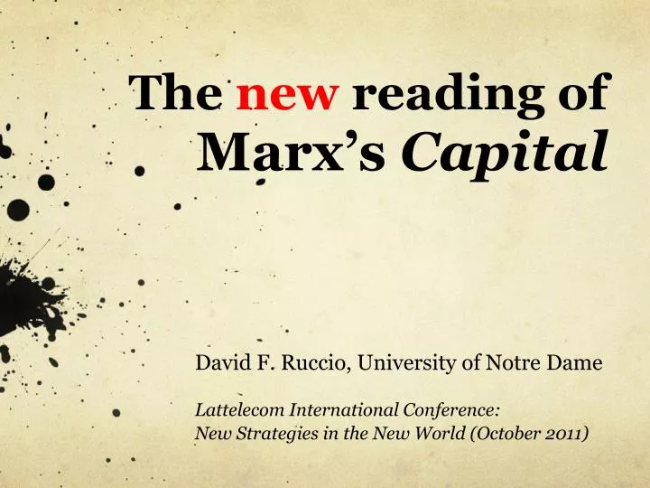 the new reading of marx s capital