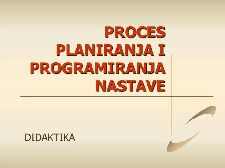 proces planiranja i programiranja nastave