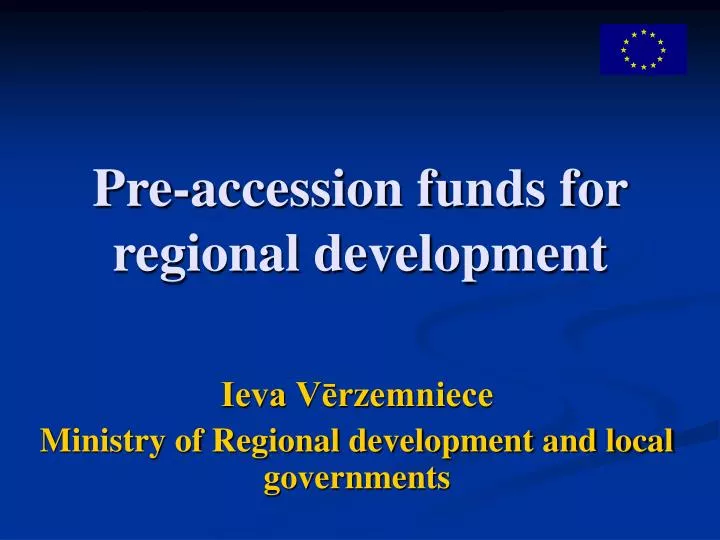 pre accession funds for regional development
