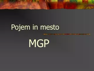 pojem in mesto