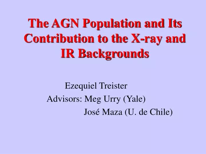 the agn population and its contribution to the x ray and ir backgrounds