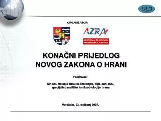 kona ni prijedlog novog zakona o hrani