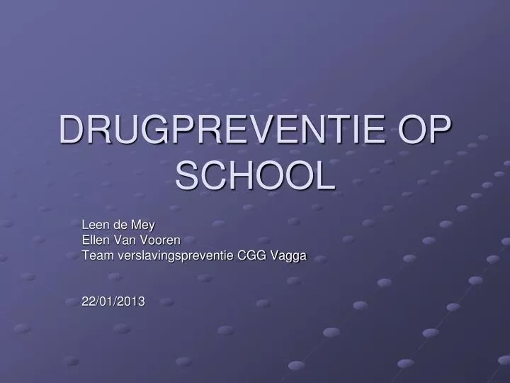 drugpreventie op school