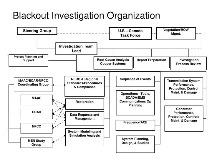 blackout investigation organization