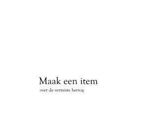 maak een item