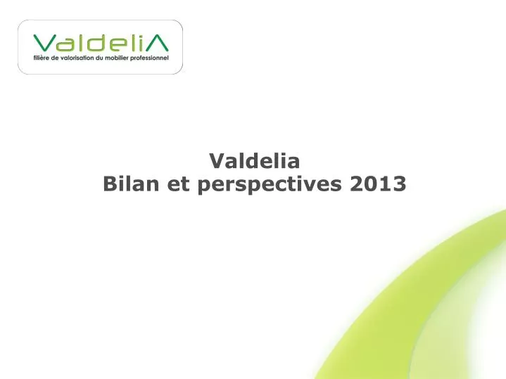 valdelia bilan et perspectives 2013