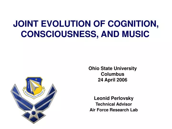 joint evolution of cognition consciousness and music
