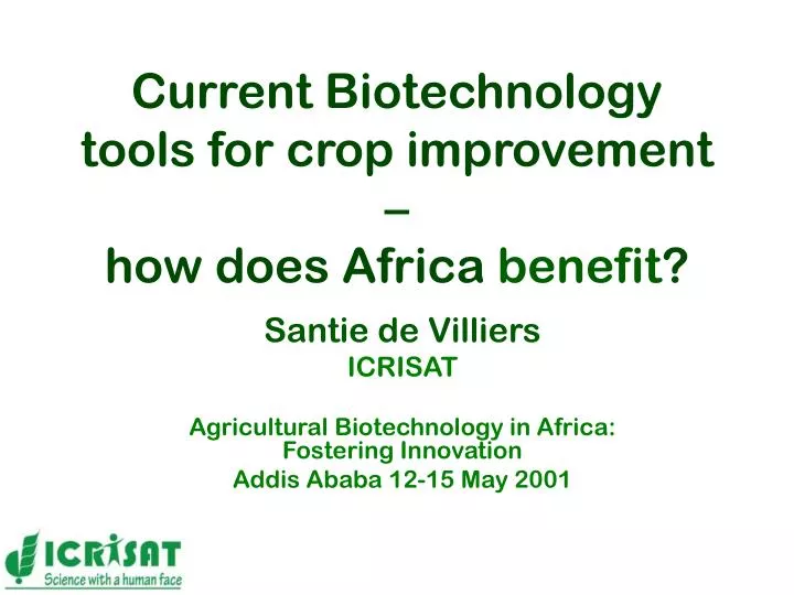 current biotechnology tools for crop improvement how does africa benefit