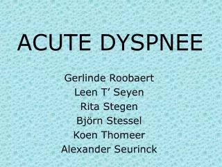 acute dyspnee