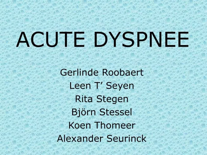 acute dyspnee