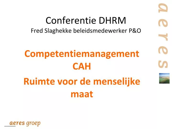 conferentie dhrm fred slaghekke beleidsmedewerker p o