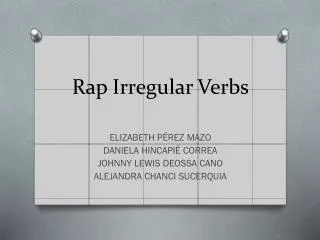 Rap Irregular Verbs
