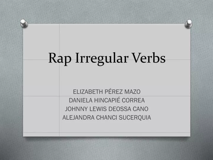 rap irregular verbs