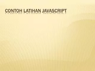 contoh latihan javascript