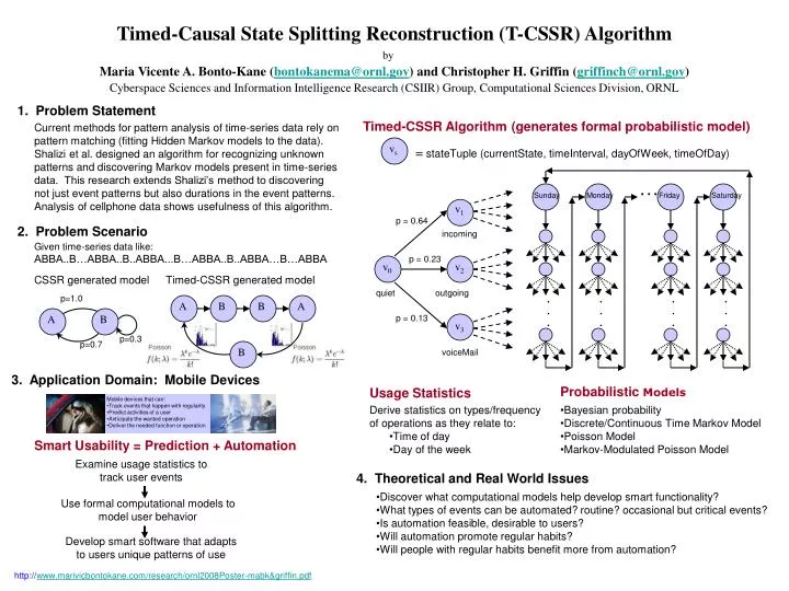 timed causal state splitting reconstruction t cssr algorithm
