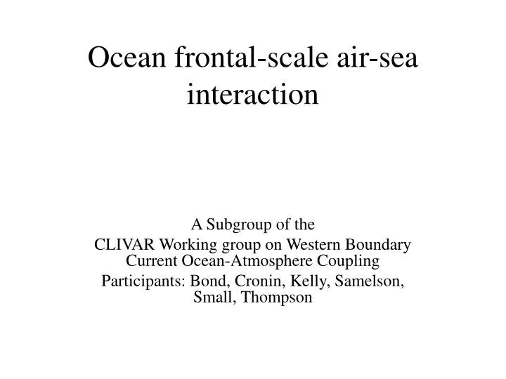 ocean frontal scale air sea interaction