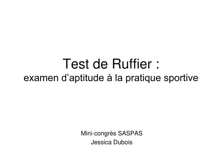 test de ruffier examen d aptitude la pratique sportive