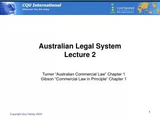 Australian Legal System Lecture 2
