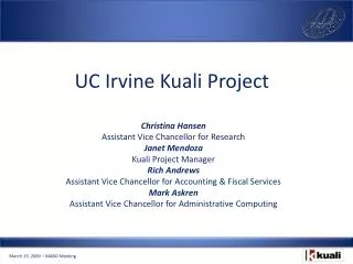 UC Irvine Kuali Project