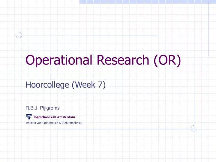 operational research or
