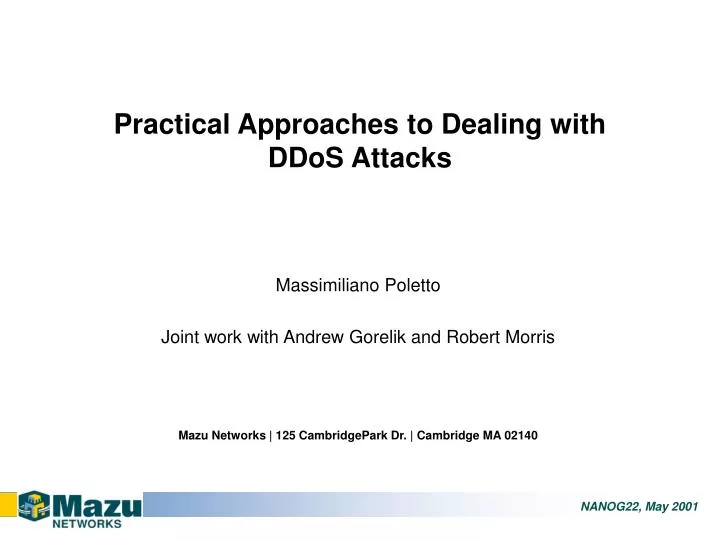 practical approaches to dealing with ddos attacks