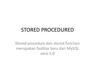 stored procedured