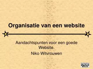 organisatie van een website