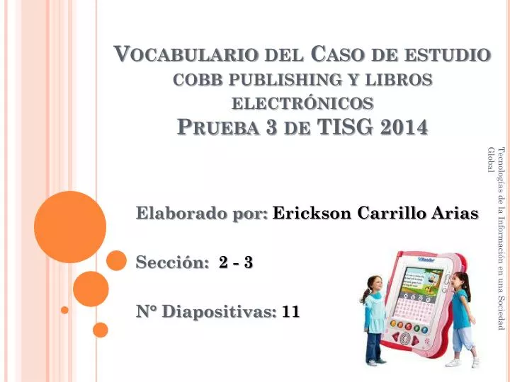 vocabulario del caso de estudio cobb publishing y libros electr nicos prueba 3 de tisg 2014