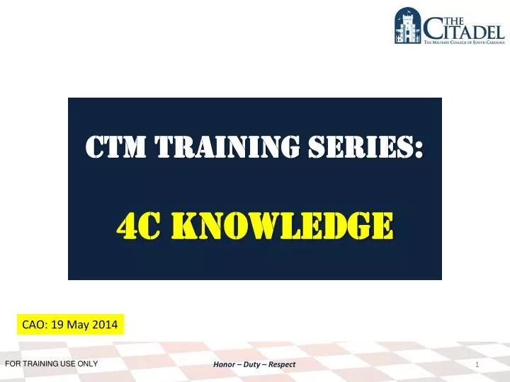 ctm training series 4c knowledge