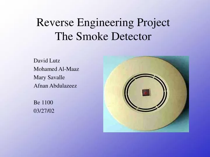 reverse engineering project the smoke detector