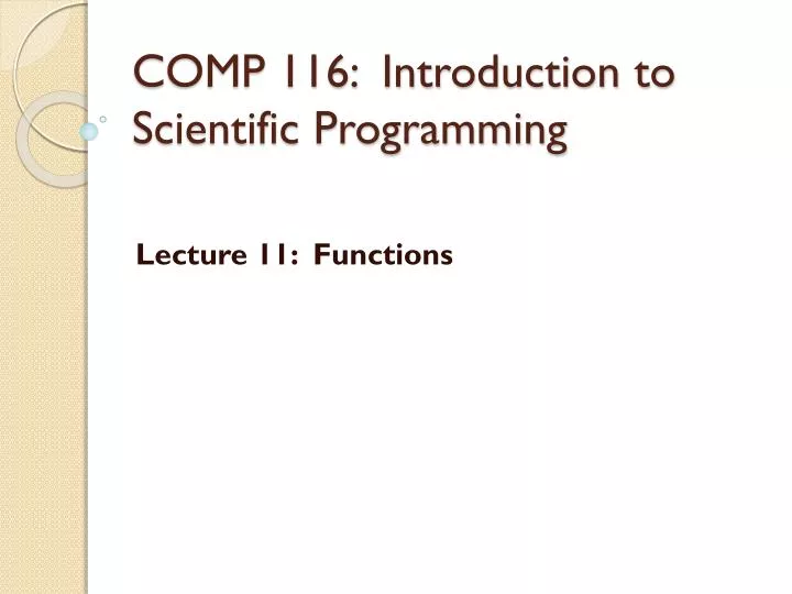 comp 116 introduction to scientific programming