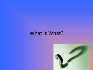 What is What?