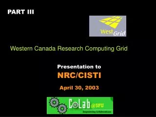 NRC/CISTI April 30, 2003