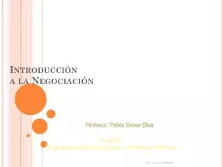 introducci n a la negociaci n