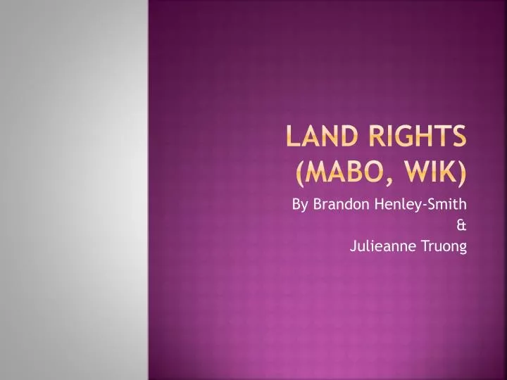land rights mabo wik