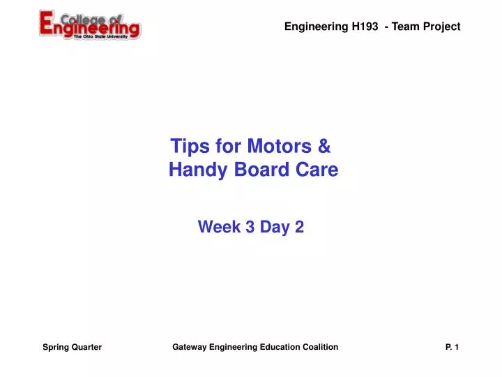 tips for motors handy board care